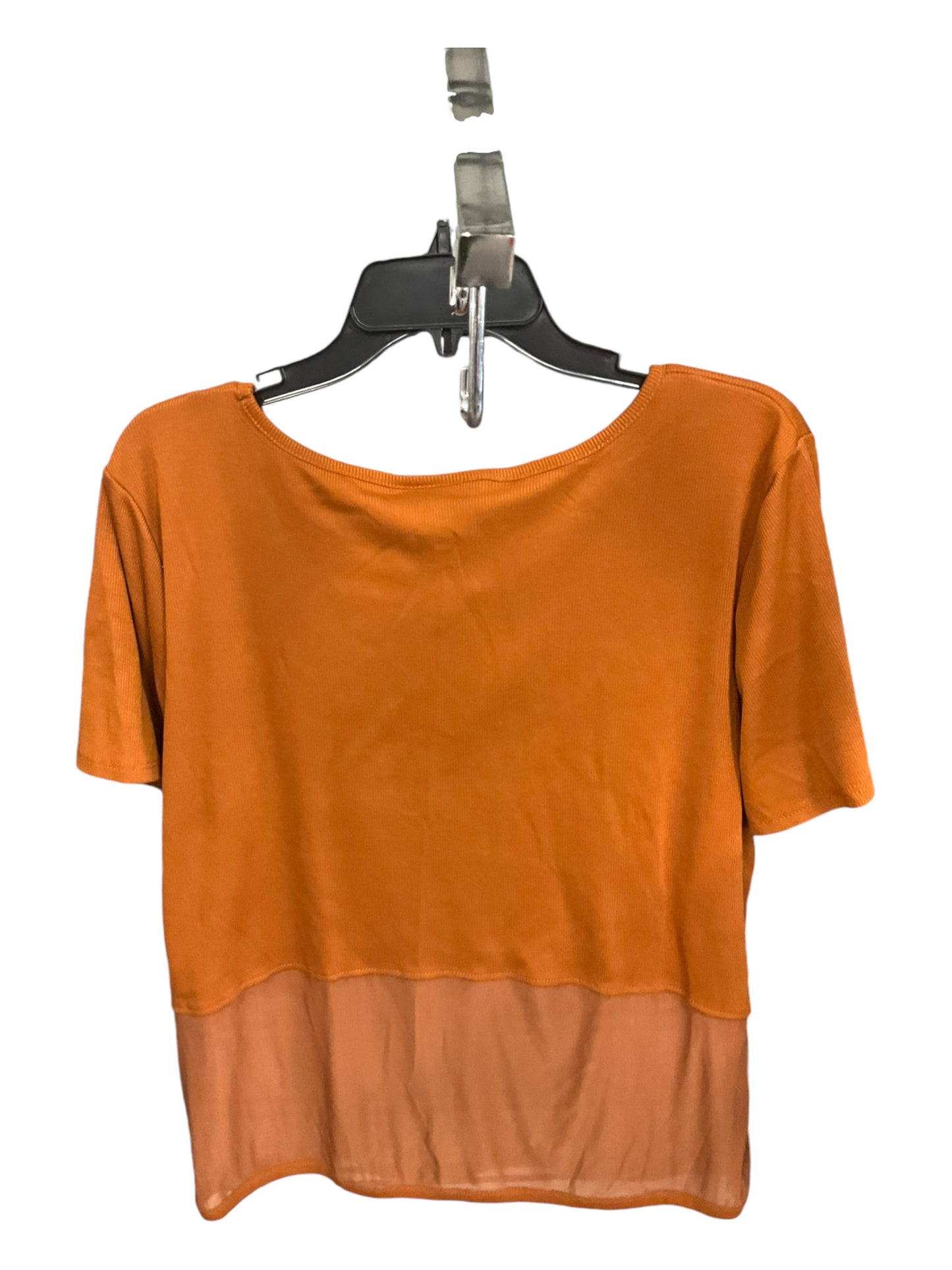 Top Short Sleeve By Ashley Stewart In Brown, Size: 22