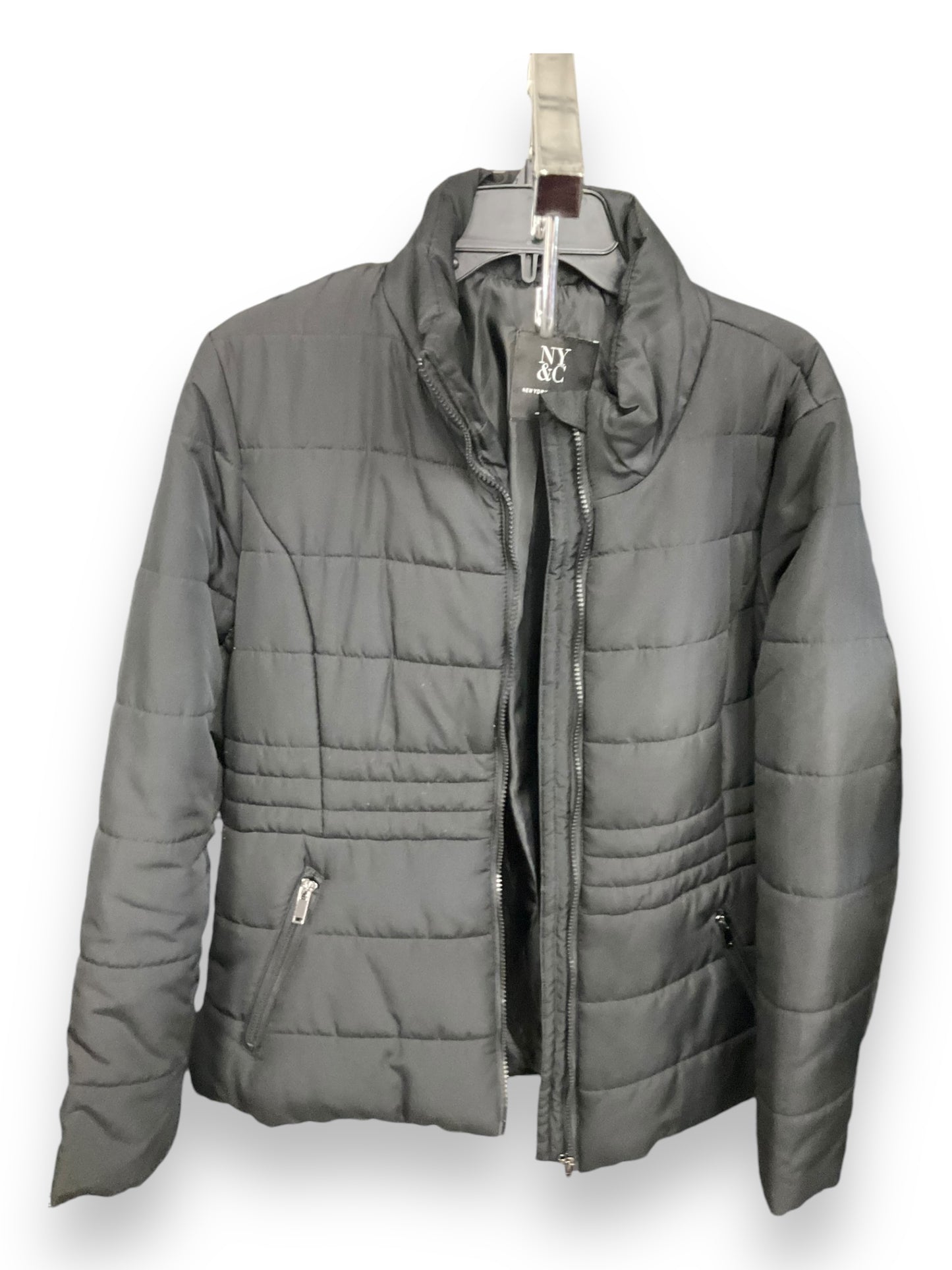 Jacket Puffer & Quilted By New York And Co In Black, Size: L