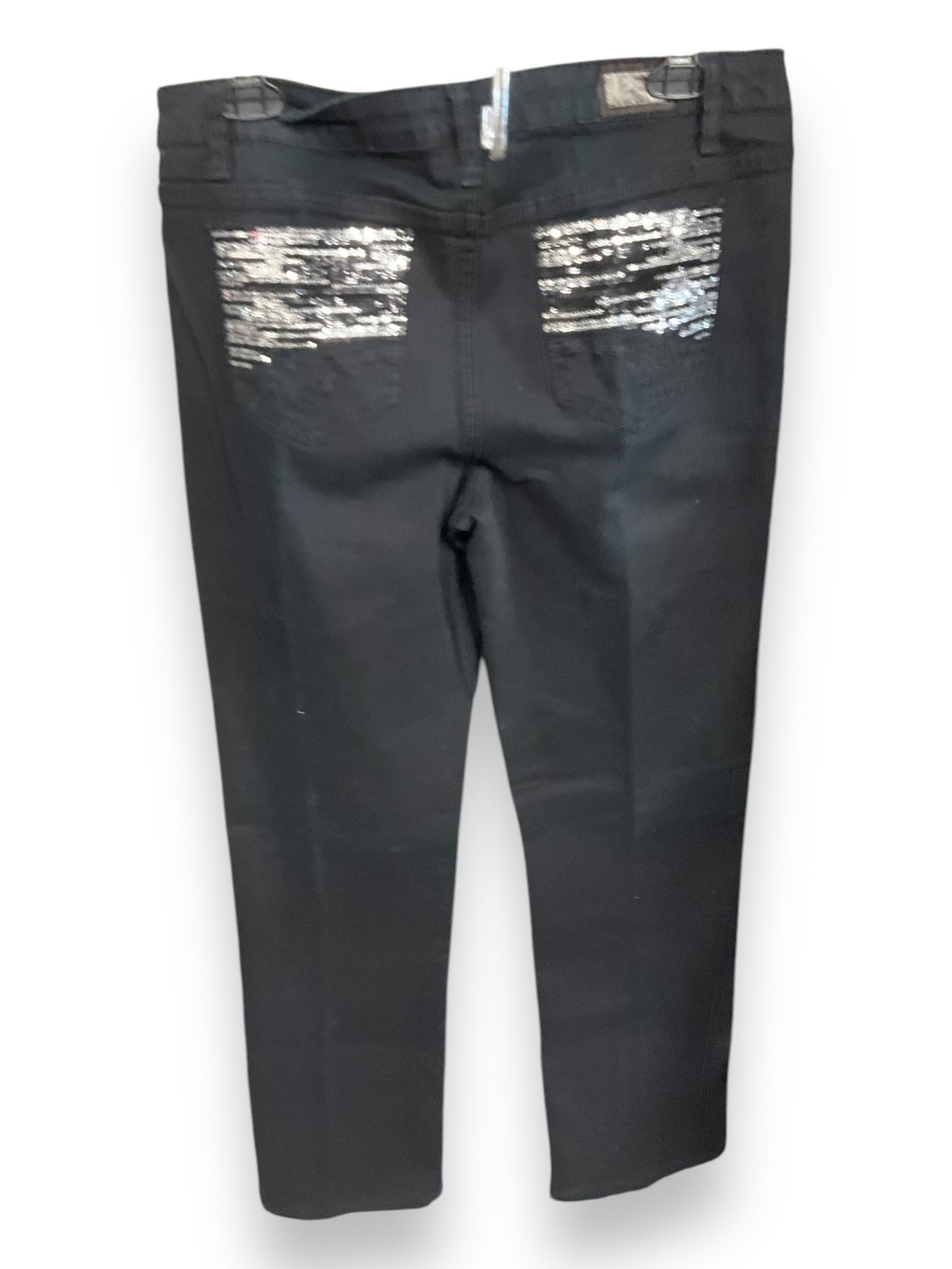 Jeans Straight By Earl Jean In Black Denim, Size: 12