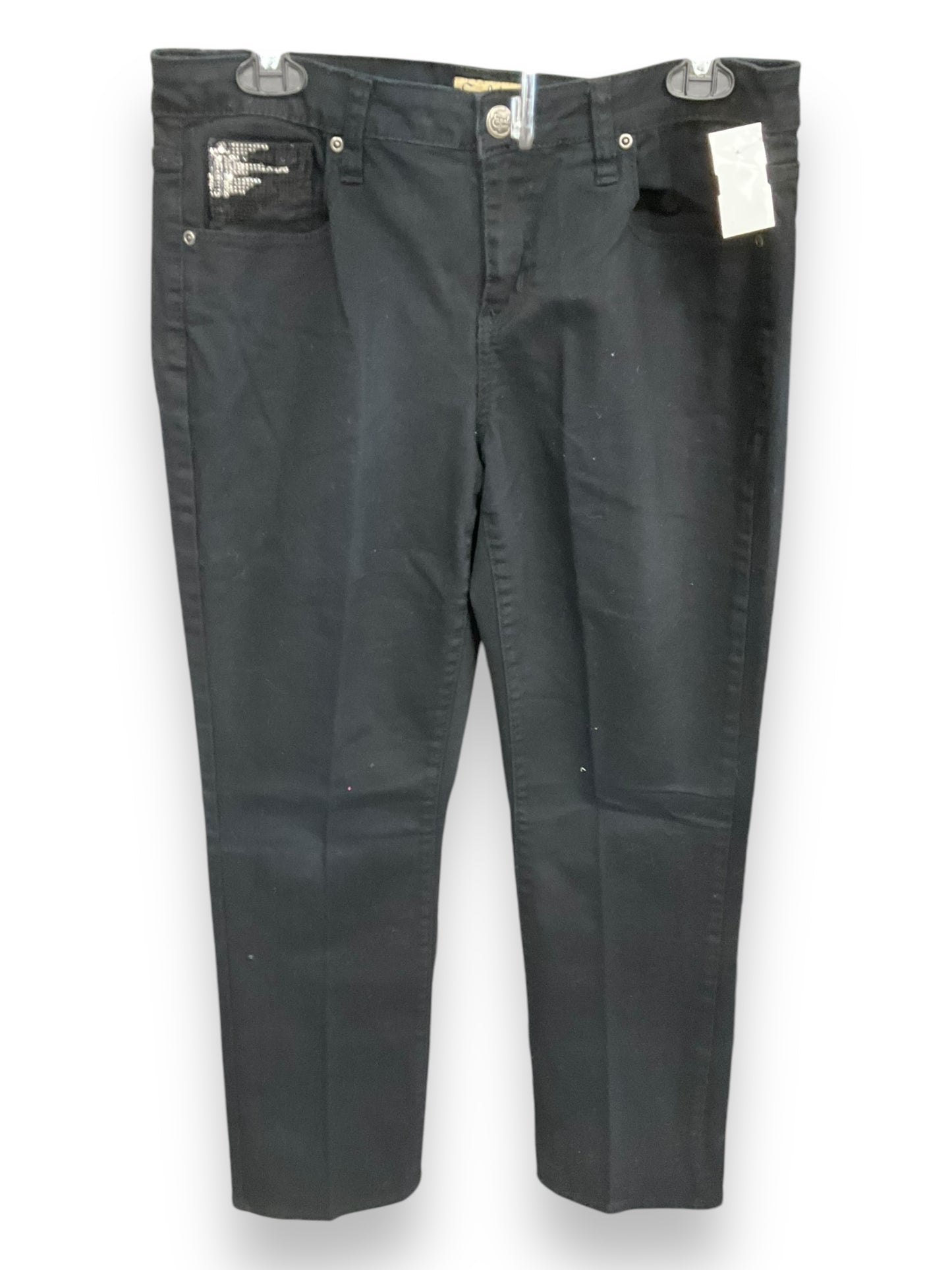 Jeans Straight By Earl Jean In Black Denim, Size: 12