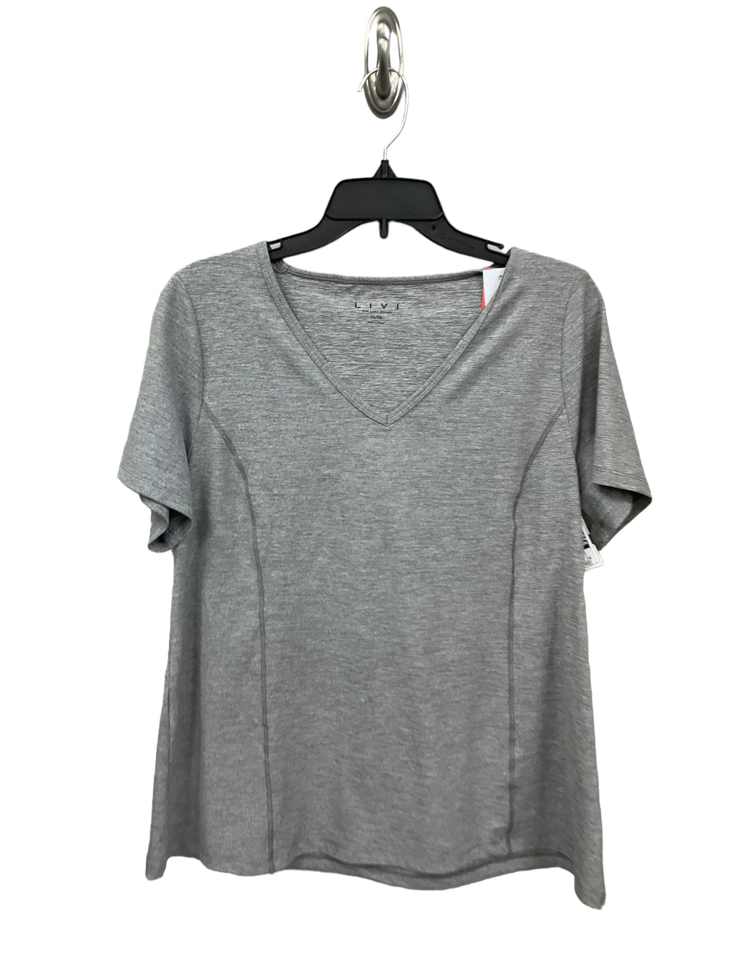 Athletic Top Short Sleeve By Livi Active In Grey, Size: Xl