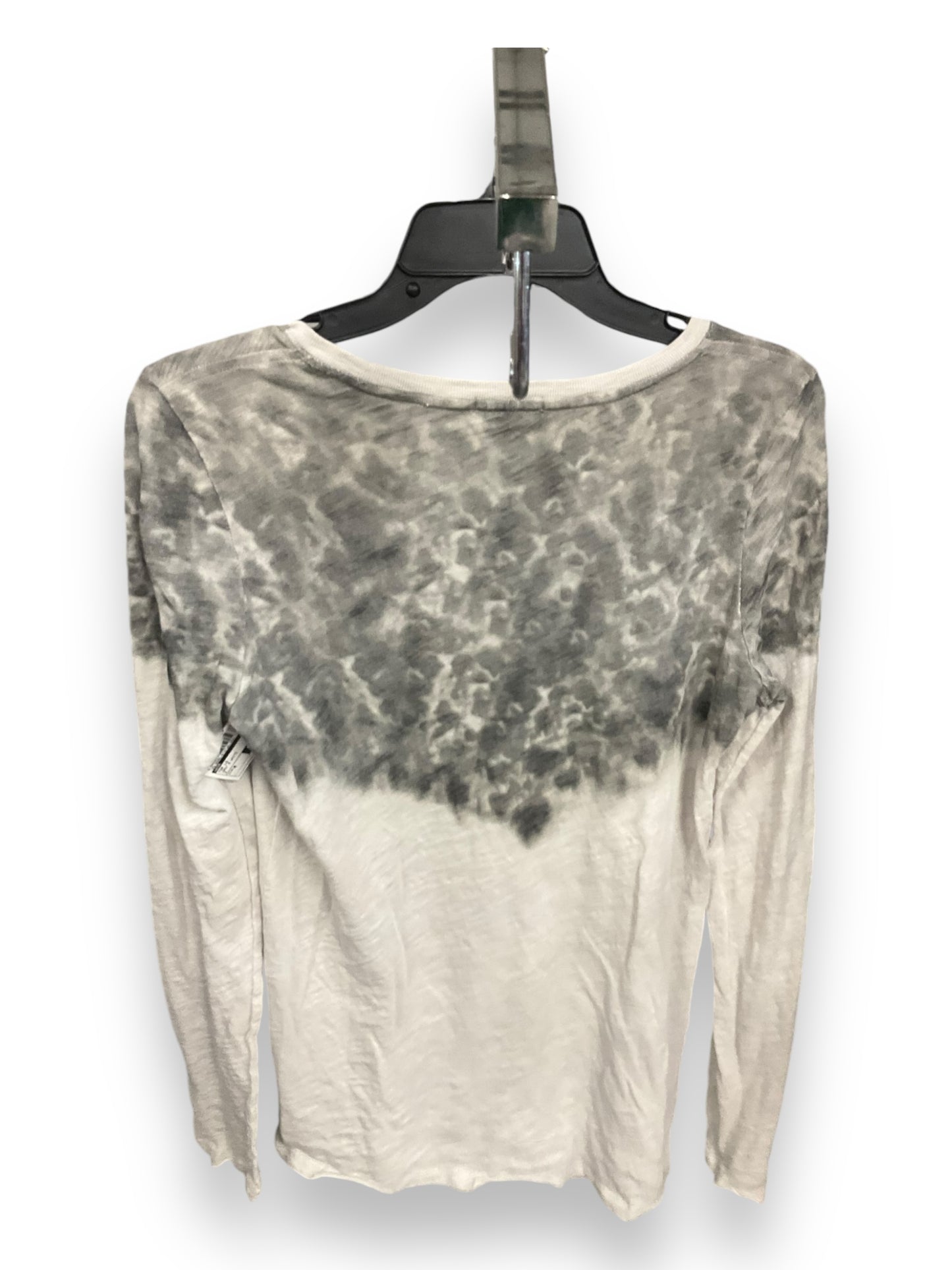 Top Long Sleeve By Atm In Grey & White, Size: M