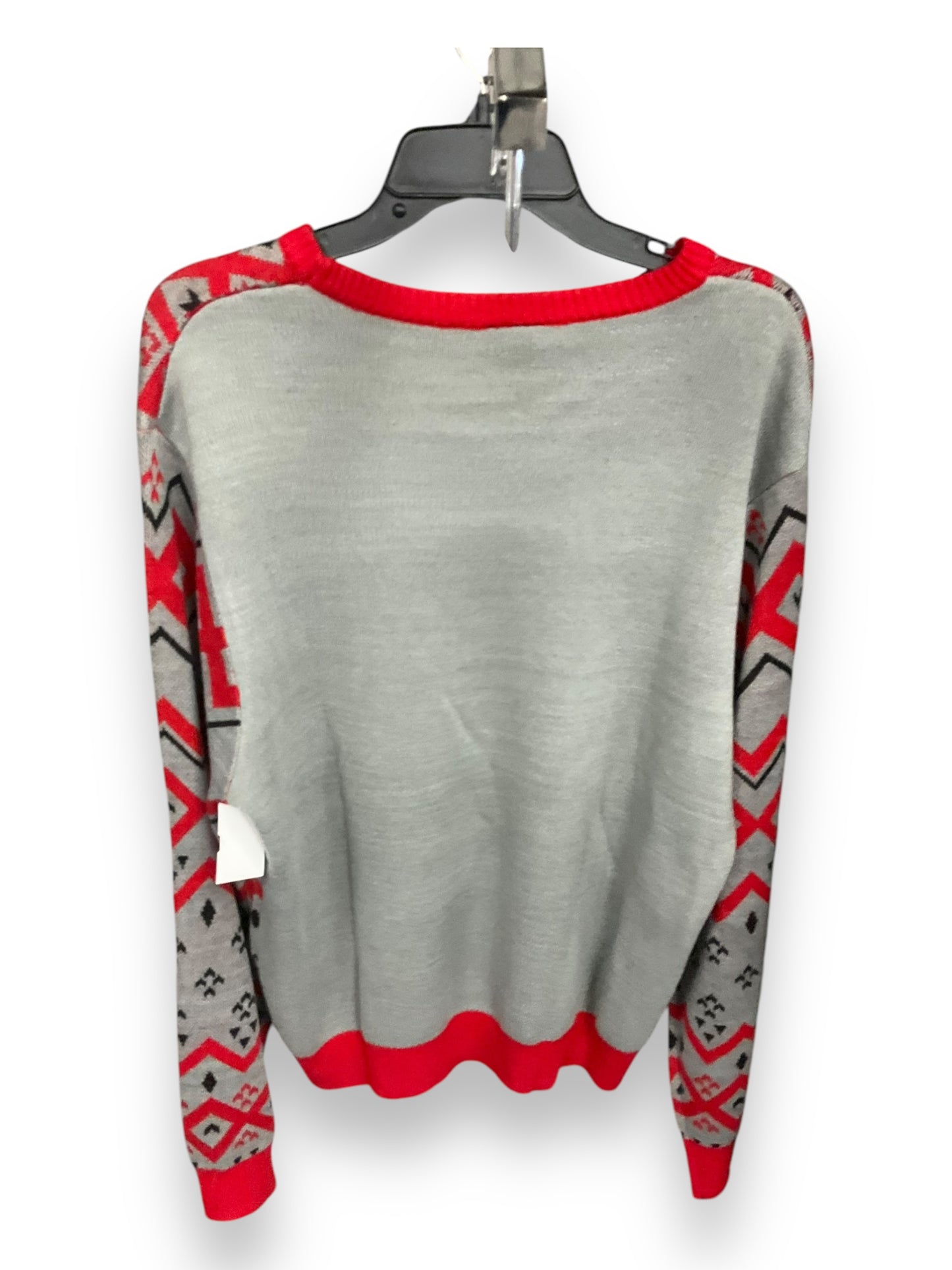 Sweater By Fifth Sun In Grey & Red, Size: Xl