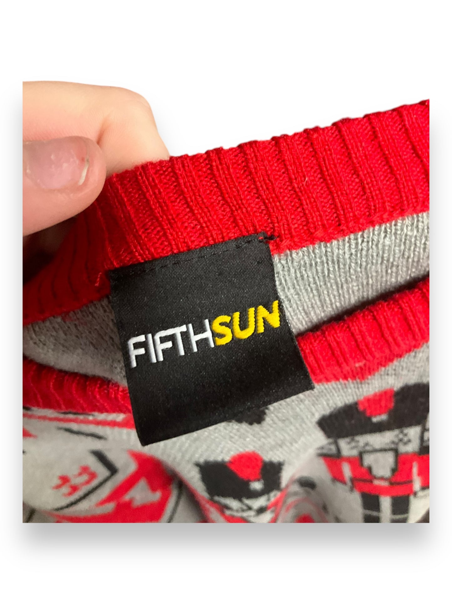 Sweater By Fifth Sun In Grey & Red, Size: Xl