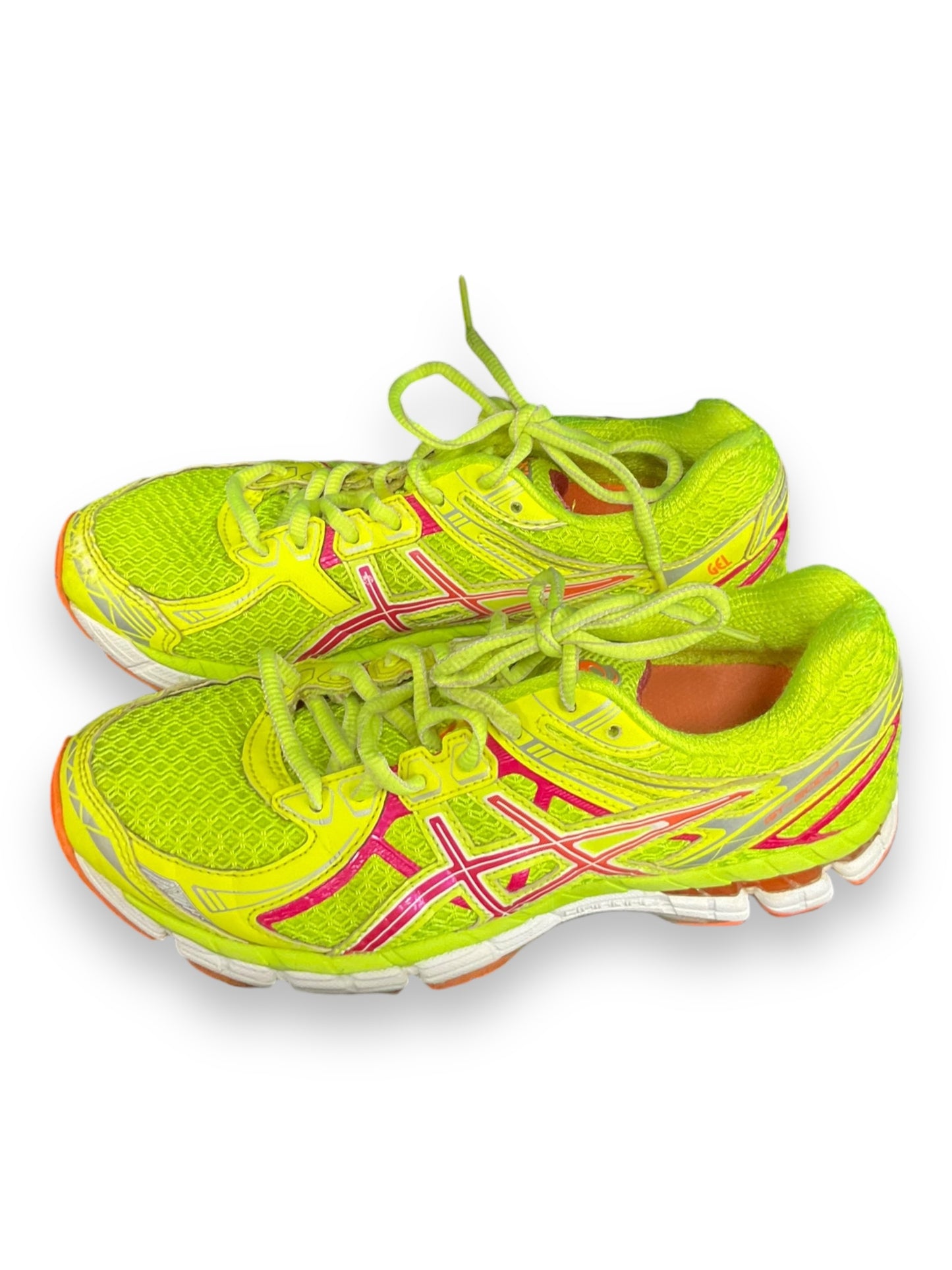 Shoes Athletic By Asics In Pink & Yellow, Size: 6.5