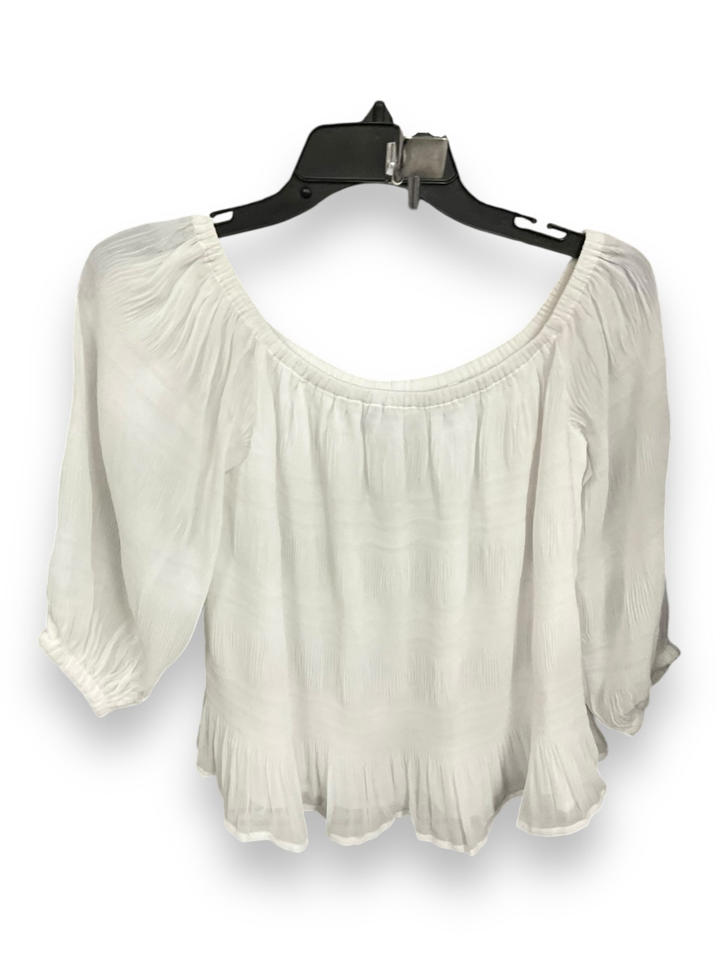 Blouse 3/4 Sleeve By Express In White, Size: S