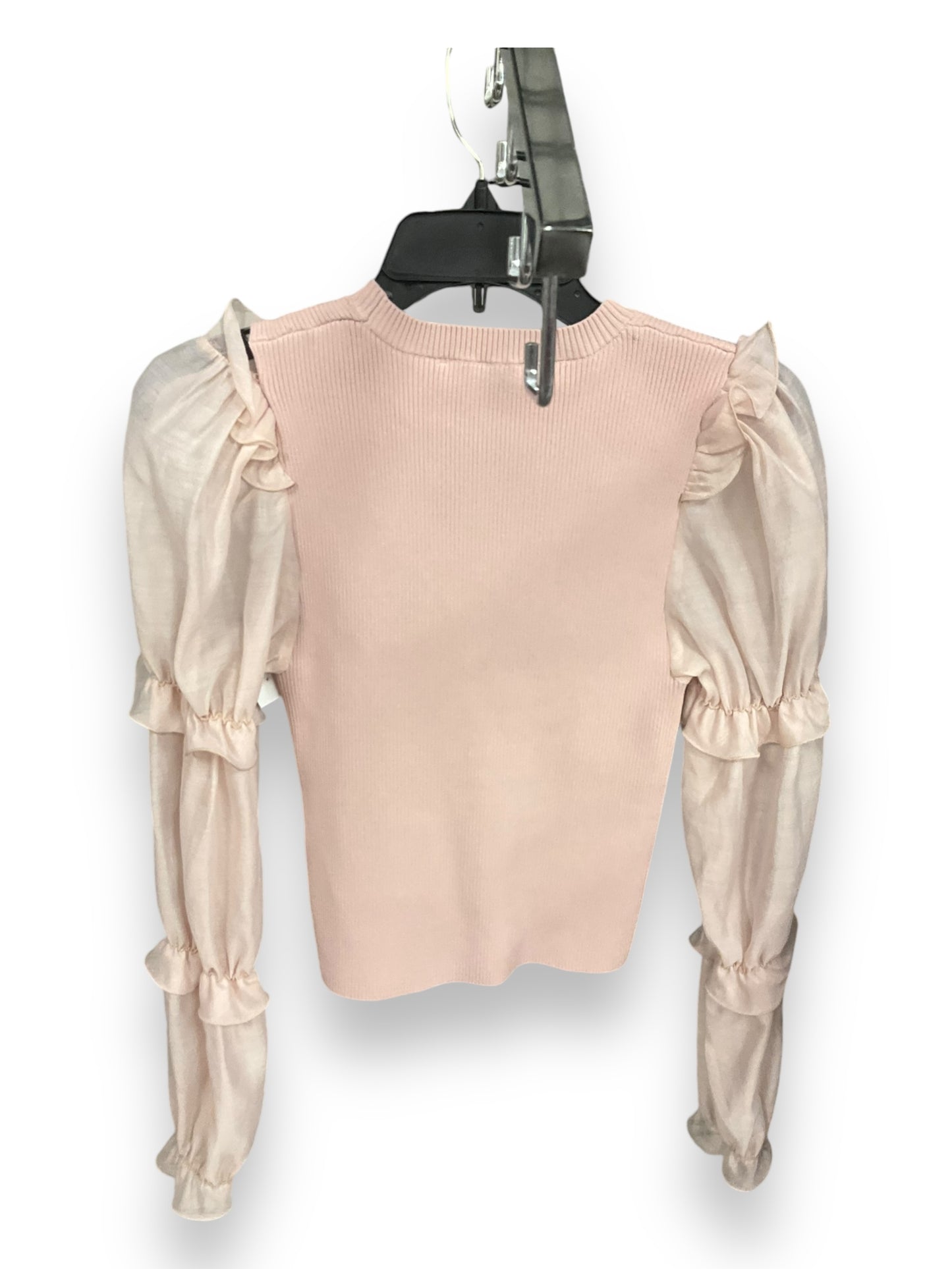 Blouse Long Sleeve By Zara In Pink, Size: M