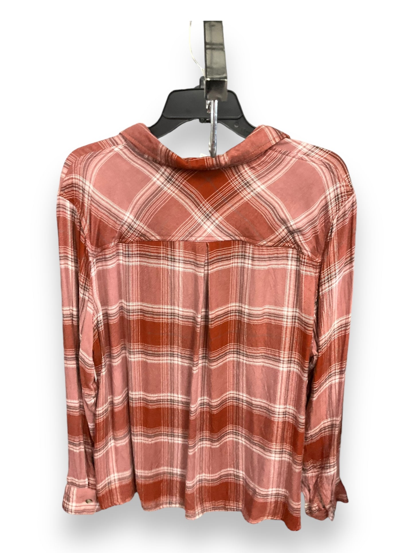 Top Long Sleeve By Maurices In Plaid Pattern, Size: Xxl