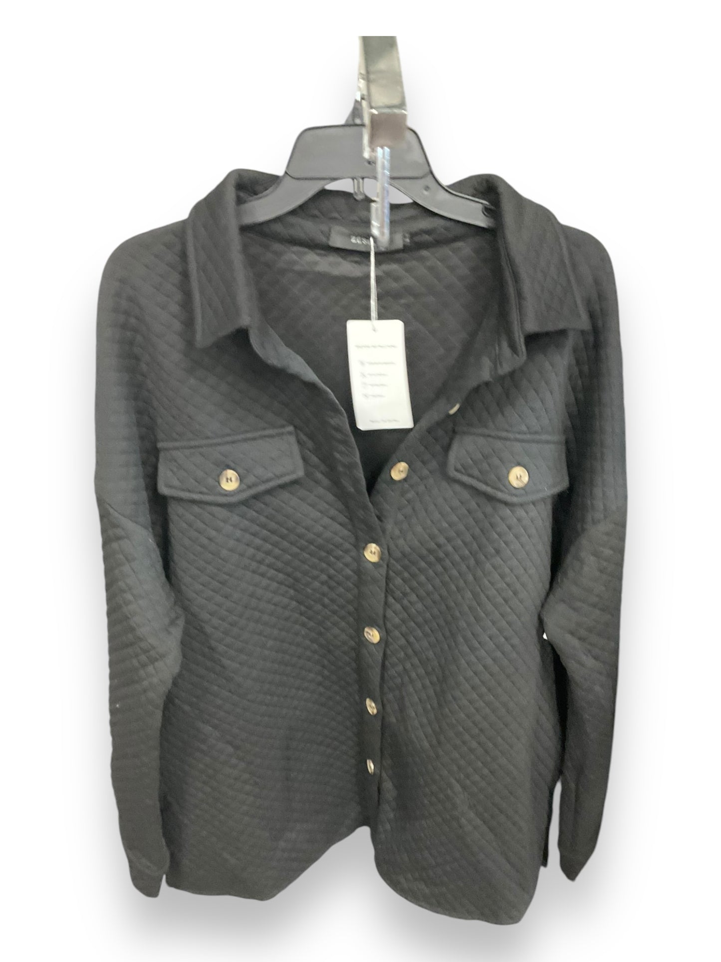 Jacket Shirt By Clothes Mentor In Black, Size: L