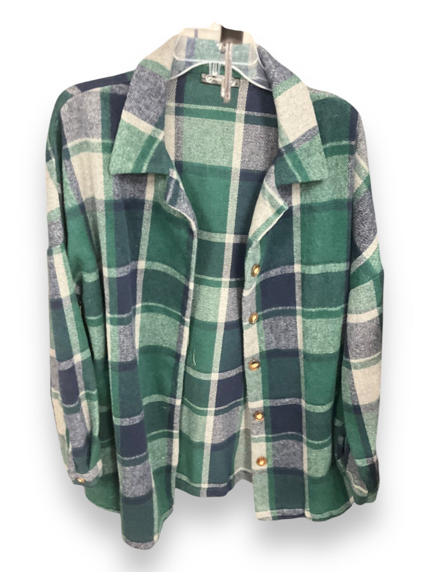 Top Long Sleeve By Clothes Mentor In Plaid Pattern, Size: L