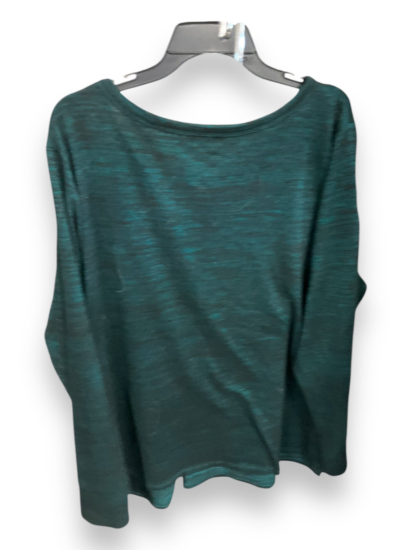 Athletic Top Long Sleeve Crewneck By Xersion In Black & Green, Size: 2x