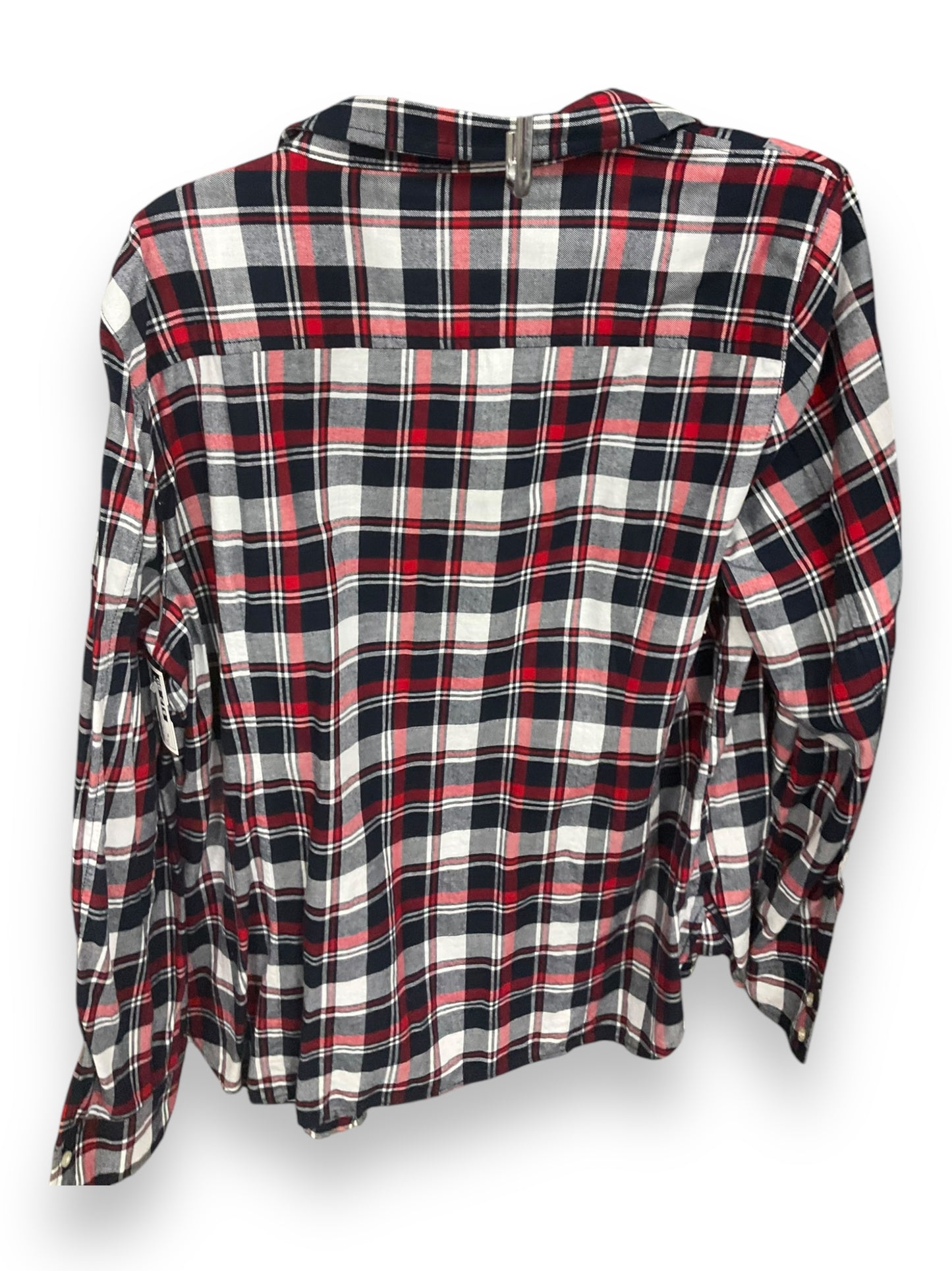 Top Long Sleeve By Tommy Hilfiger In Plaid Pattern, Size: Xl