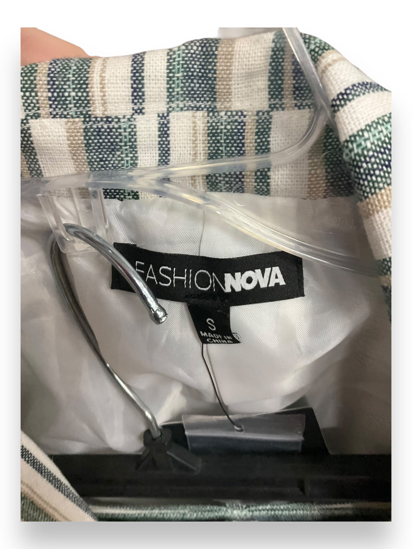 Blazer By Fashion Nova In Green & White, Size: S