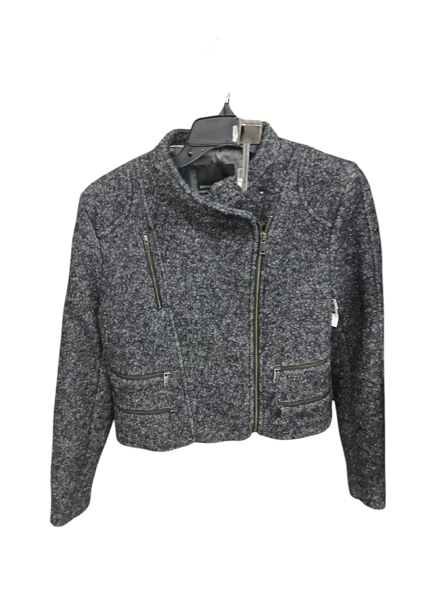 Jacket Moto By Banana Republic In Grey, Size: 2