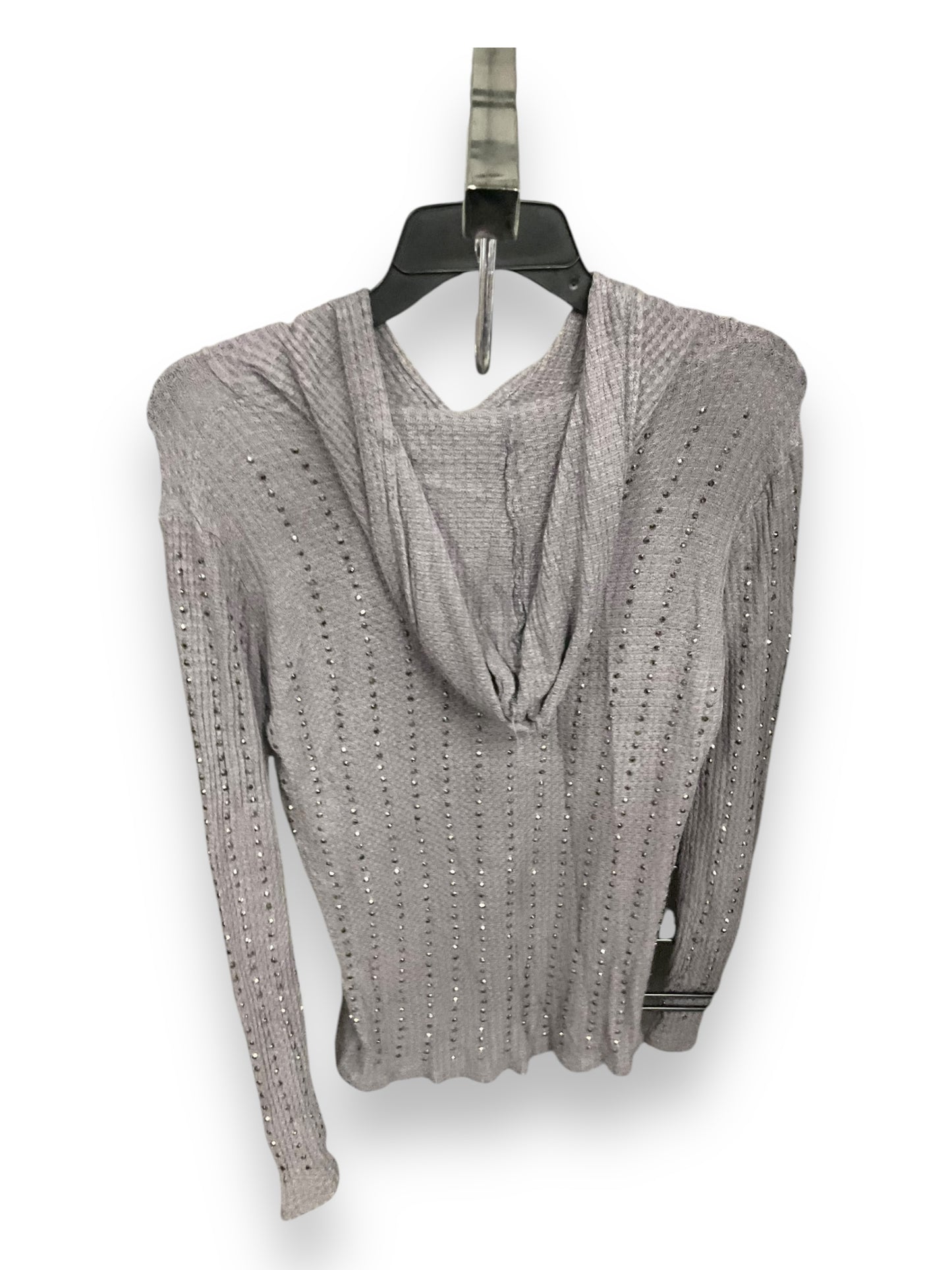 Top Long Sleeve By Vocal In Grey & Silver, Size: L