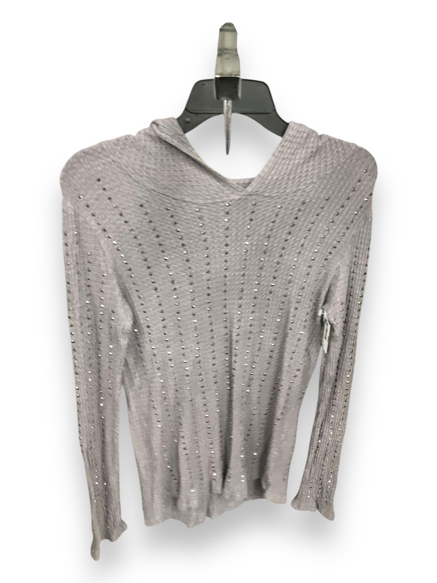 Top Long Sleeve By Vocal In Grey & Silver, Size: L