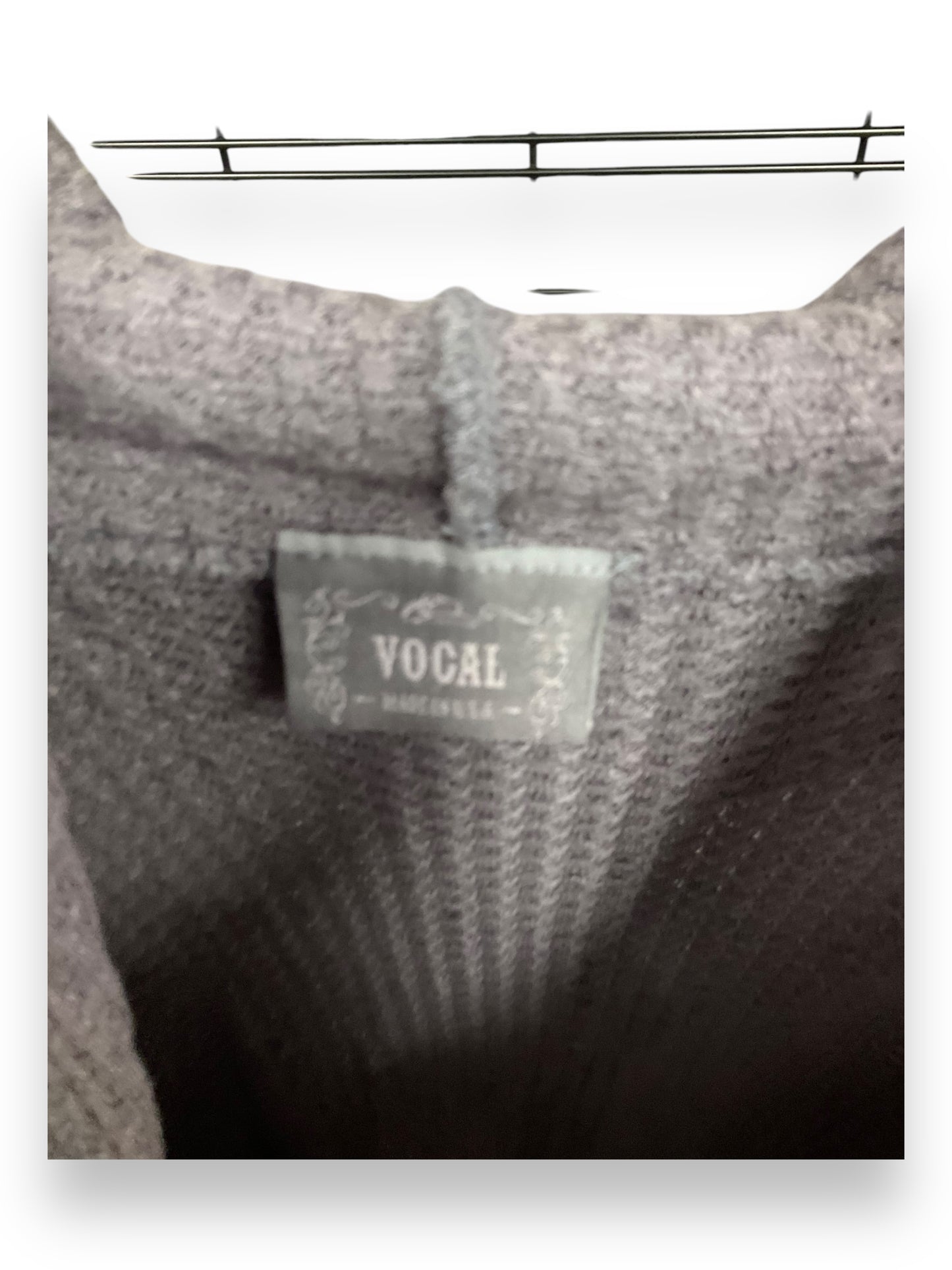 Top Long Sleeve By Vocal In Grey & Silver, Size: L