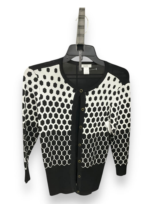 Cardigan By Cache In Black & White, Size: Xs