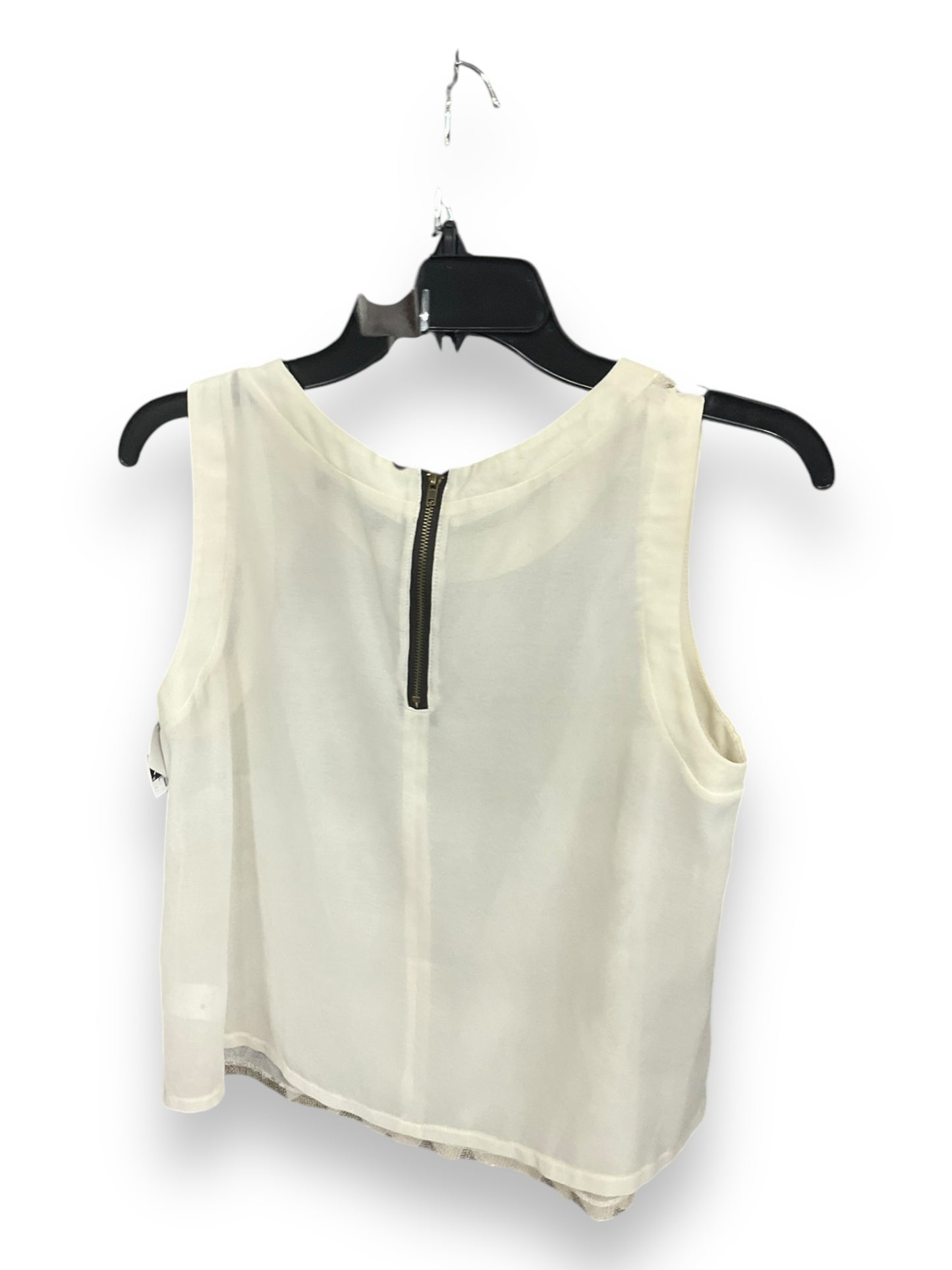 Top Sleeveless By Astr In Tan & White, Size: M