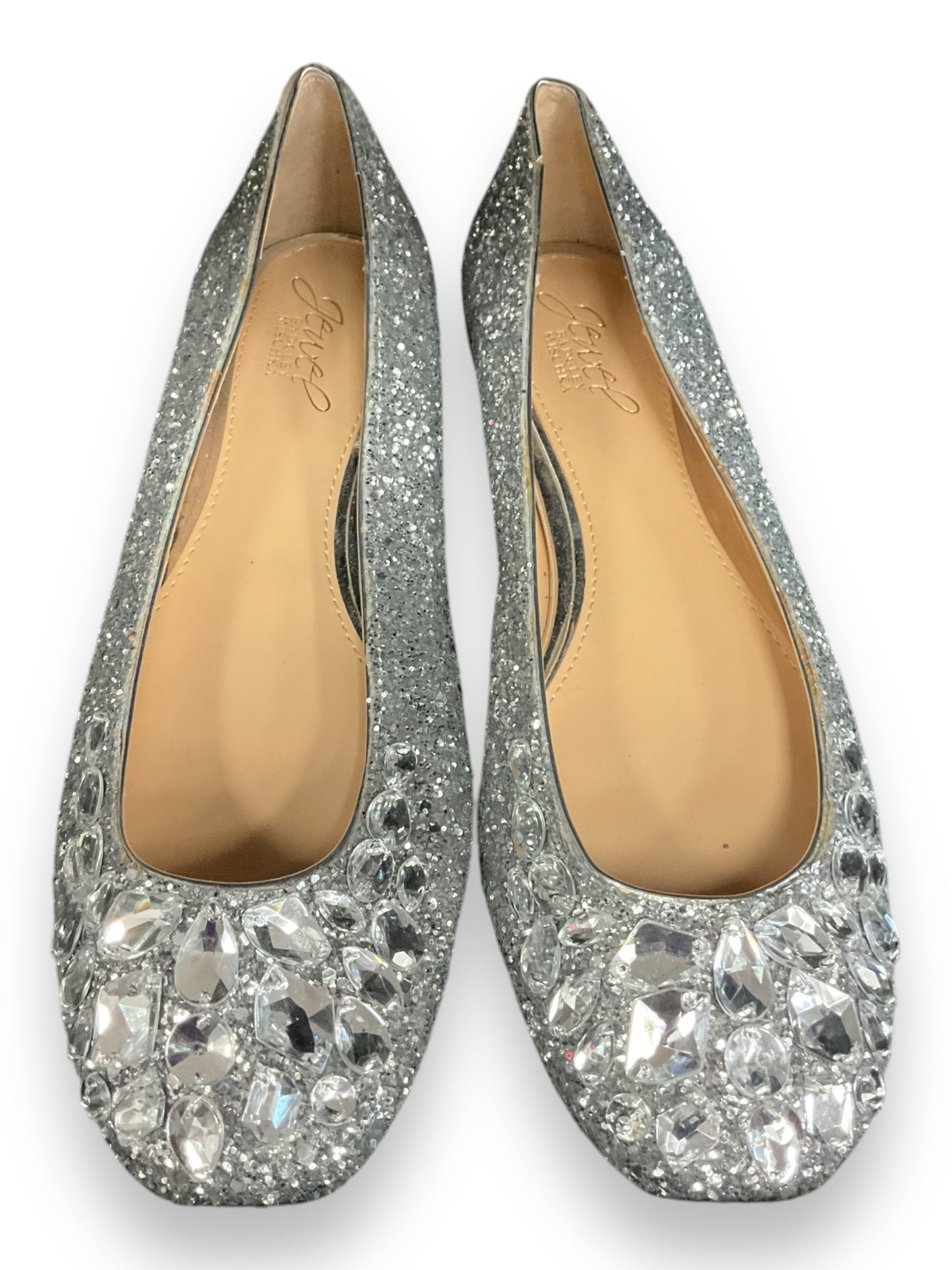 Shoes Flats By Badgley Mischka In Silver, Size: 9