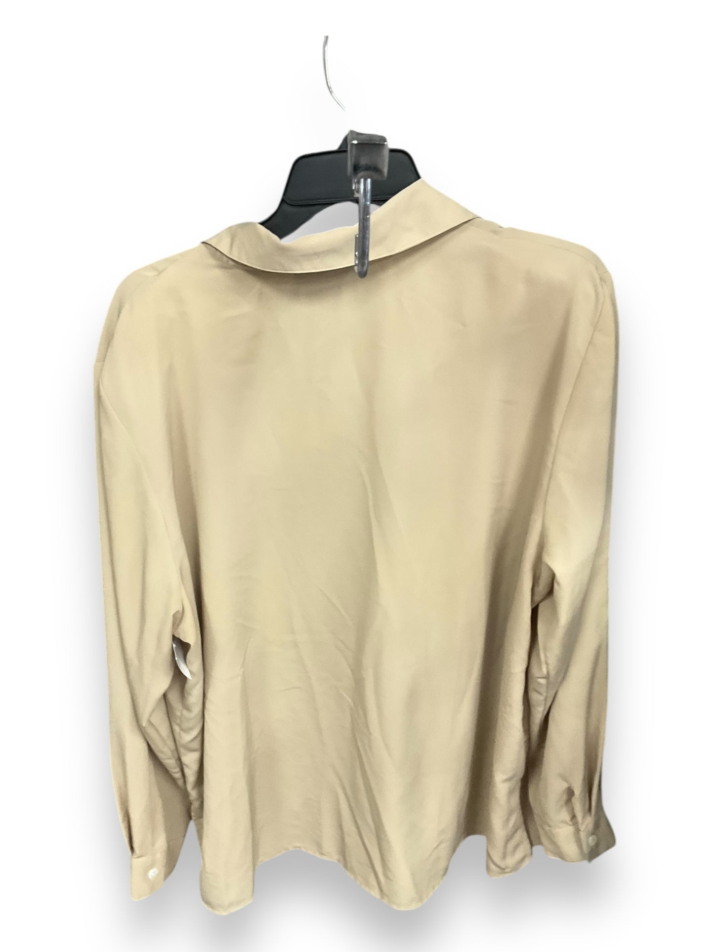 Top Long Sleeve By Notations In Tan, Size: 1x