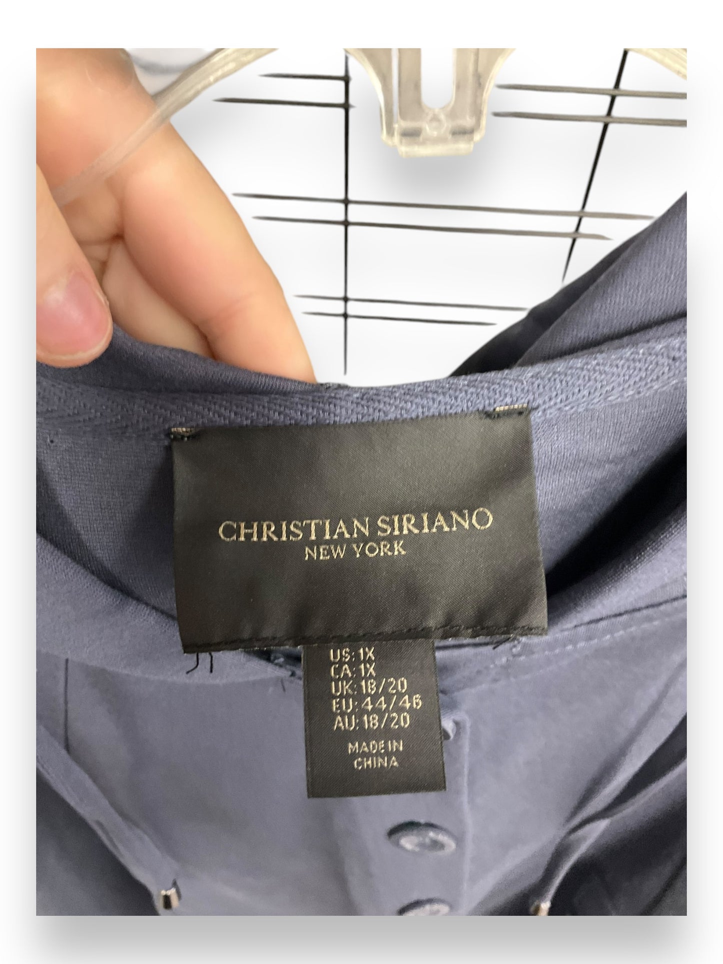 Jacket Shirt By Christian Siriano In Blue, Size: 1x