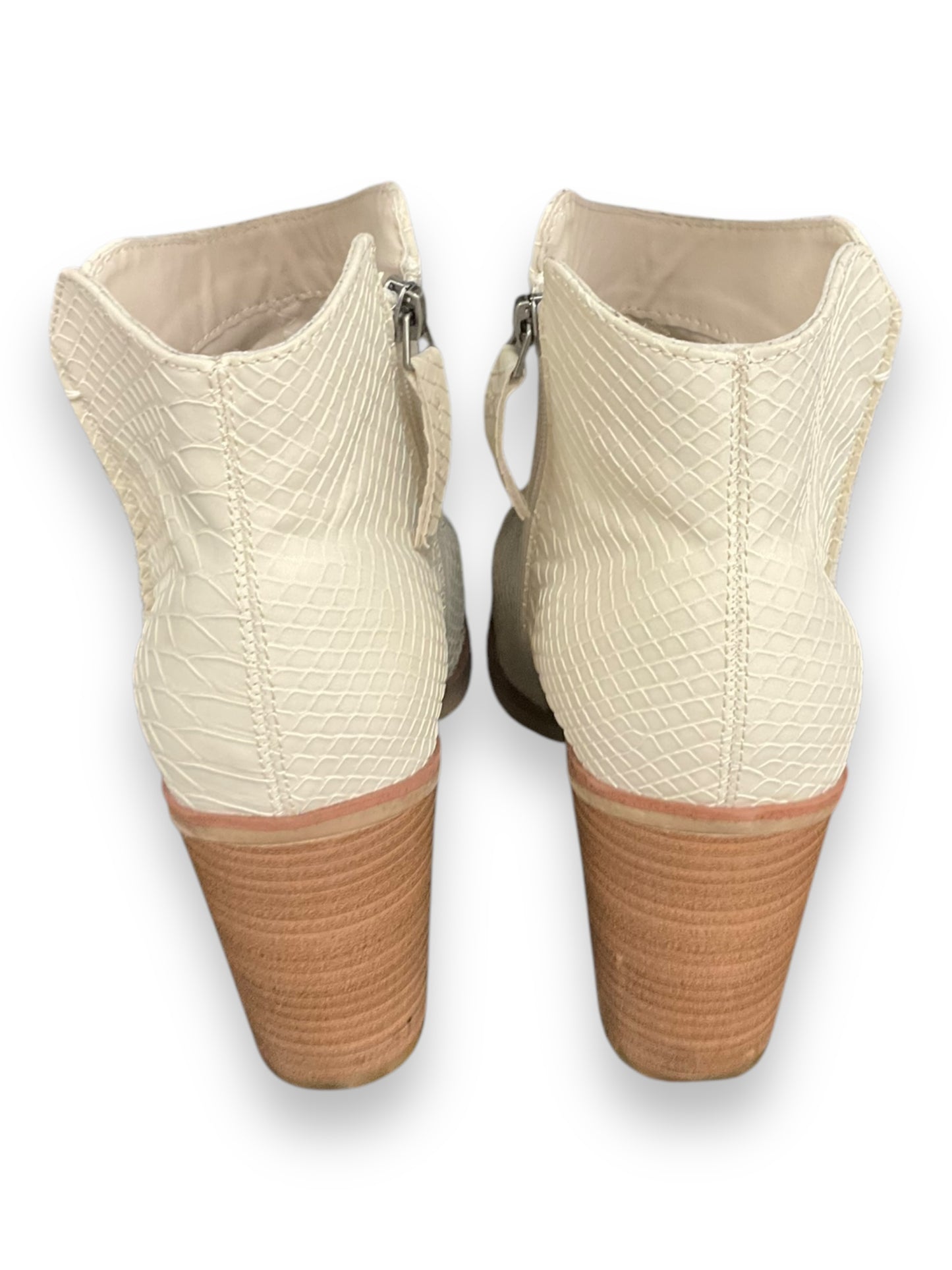 Boots Ankle Heels By Mia In Cream & Tan, Size: 8.5