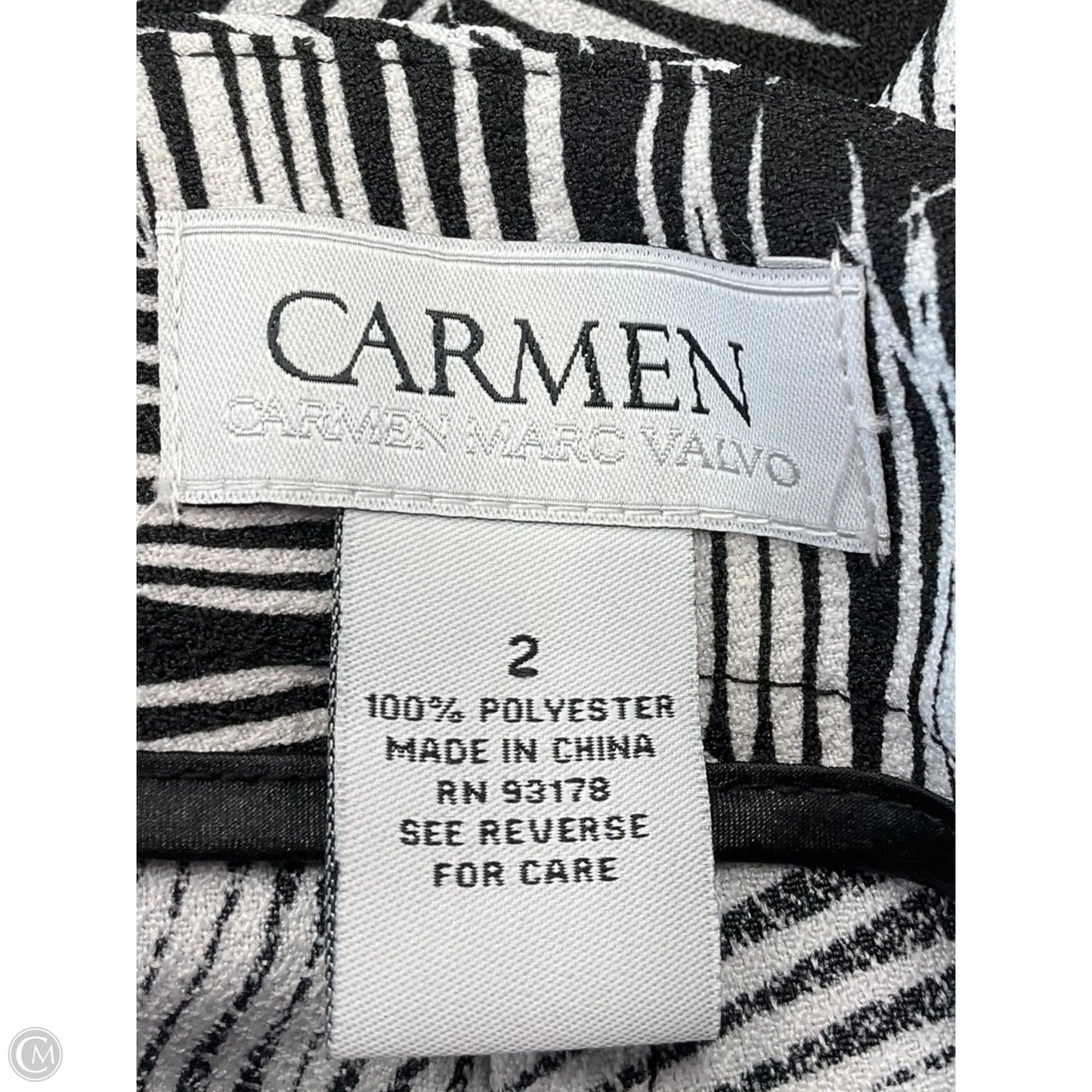 Shorts By Carmen Marc Valvo In Black & White, Size: 2
