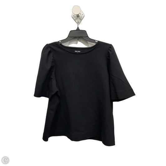 Top Short Sleeve By Nine West In Black, Size: L