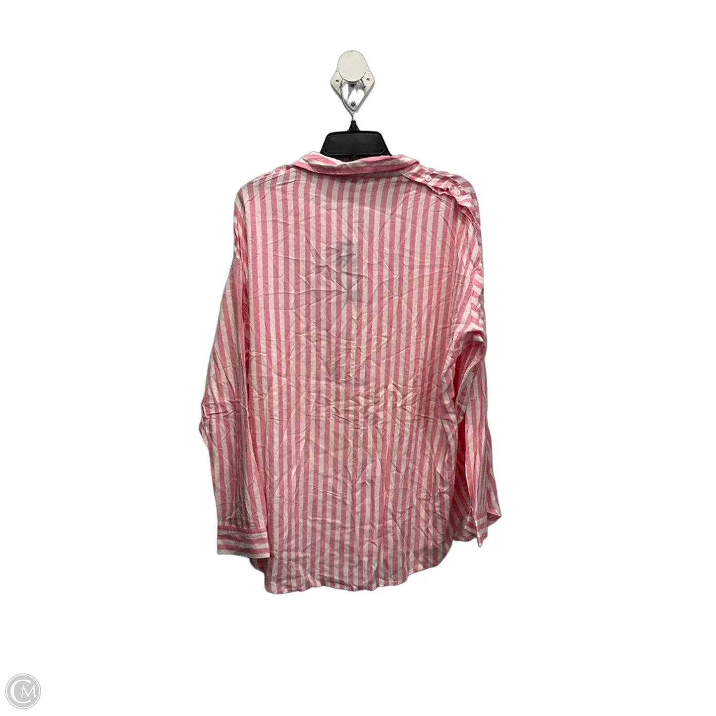 Blouse Long Sleeve By Fashion Nova In Striped Pattern, Size: 1x
