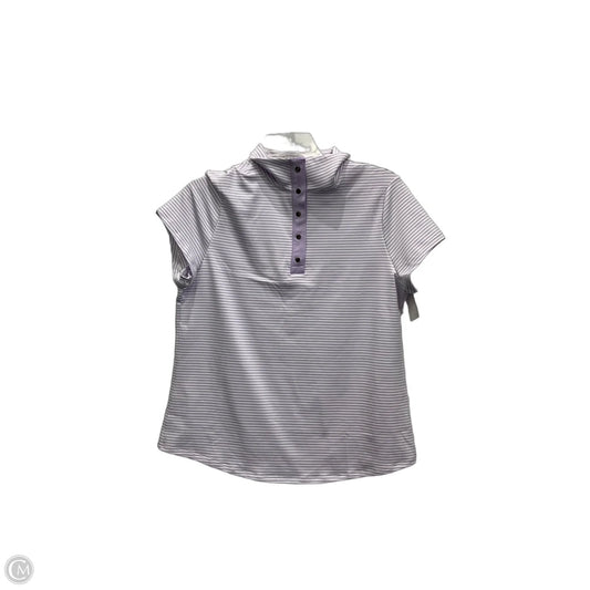 Top Short Sleeve By Chicos In Purple & White, Size: 1x