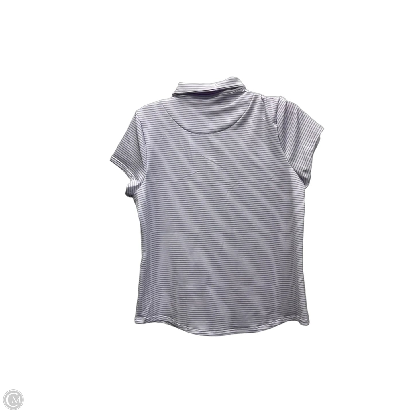Top Short Sleeve By Chicos In Purple & White, Size: 1x