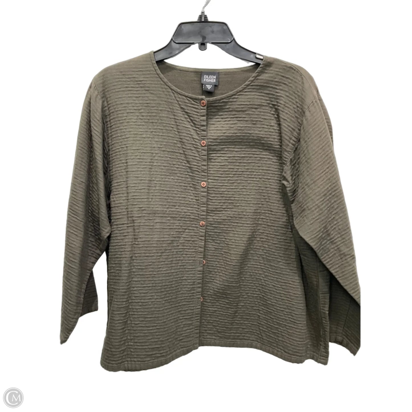 Top Long Sleeve By Eileen Fisher In Green, Size: M
