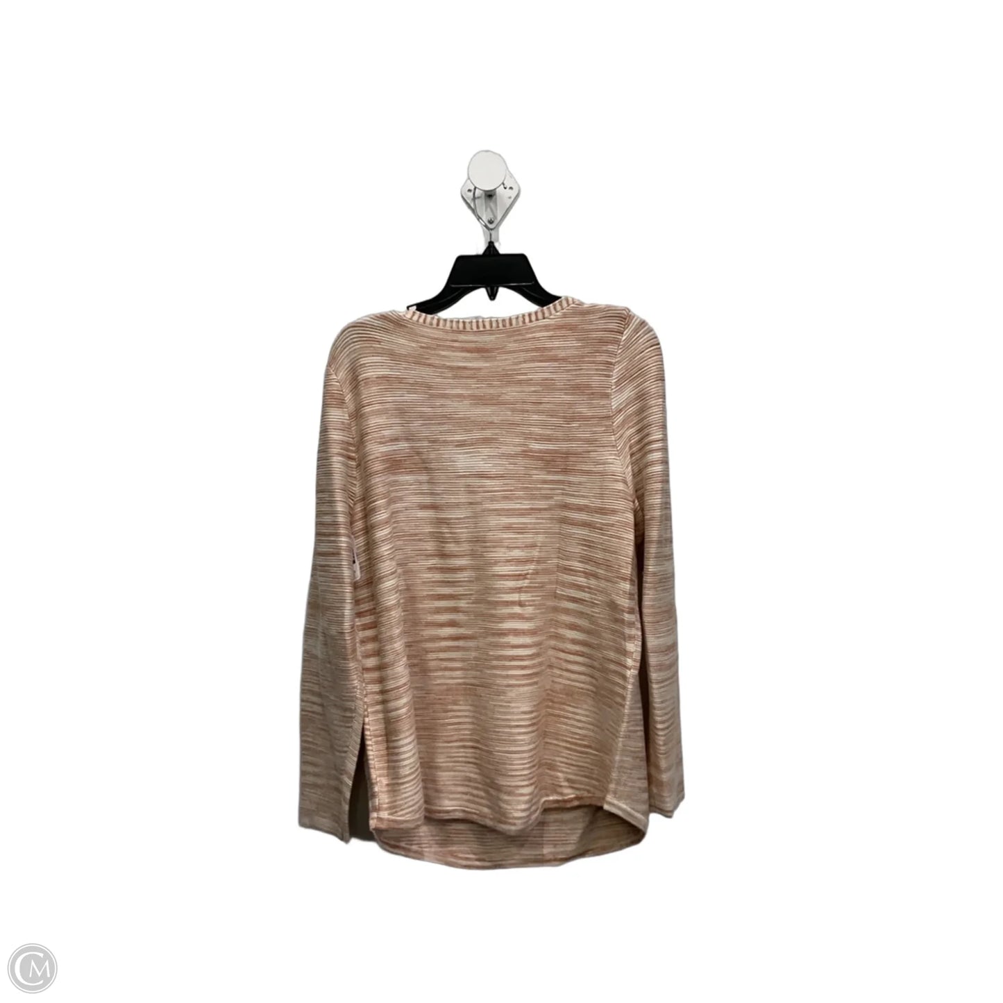 Sweater By Chicos In Orange & White, Size: 2x