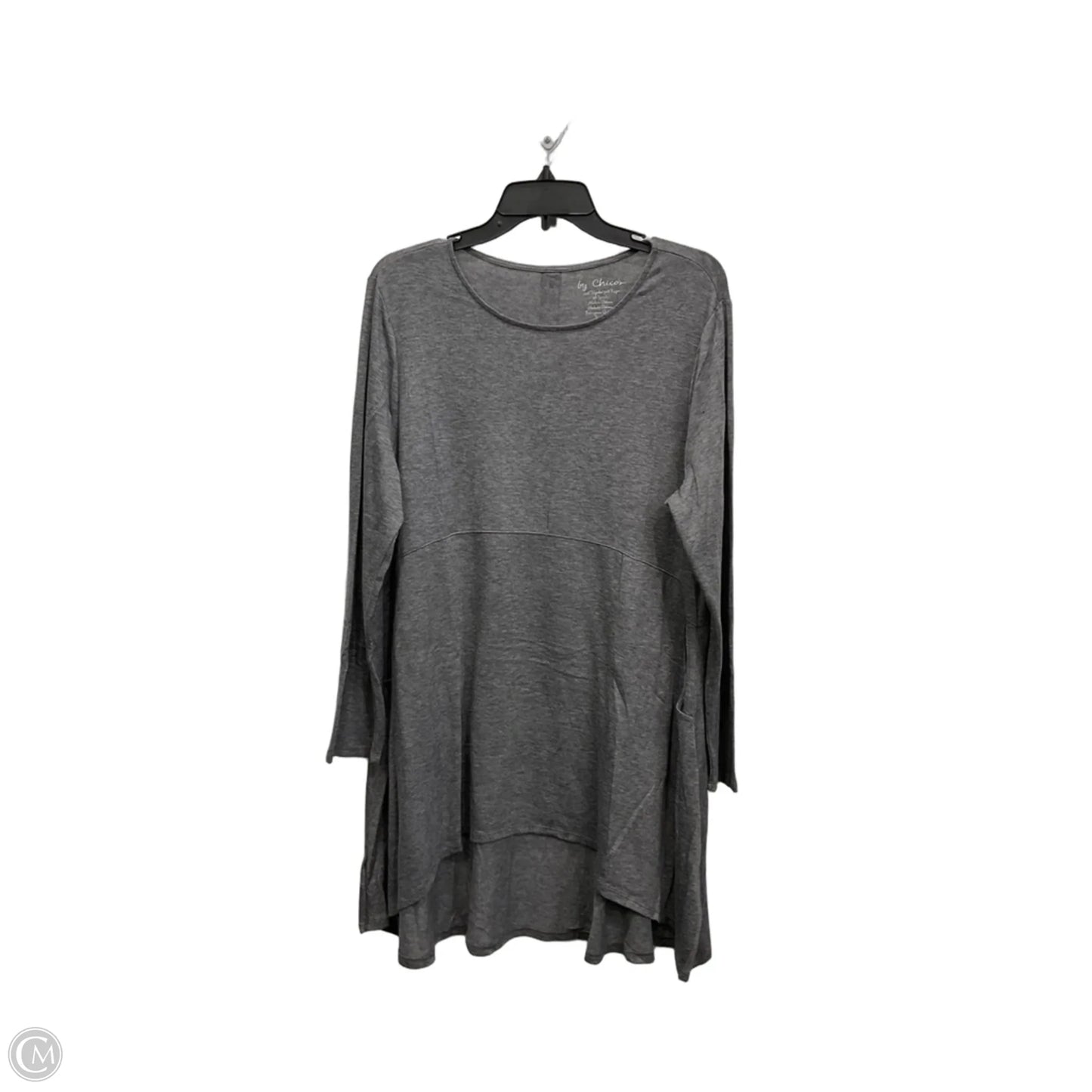 Tunic Long Sleeve By Chicos In Grey, Size: 2x