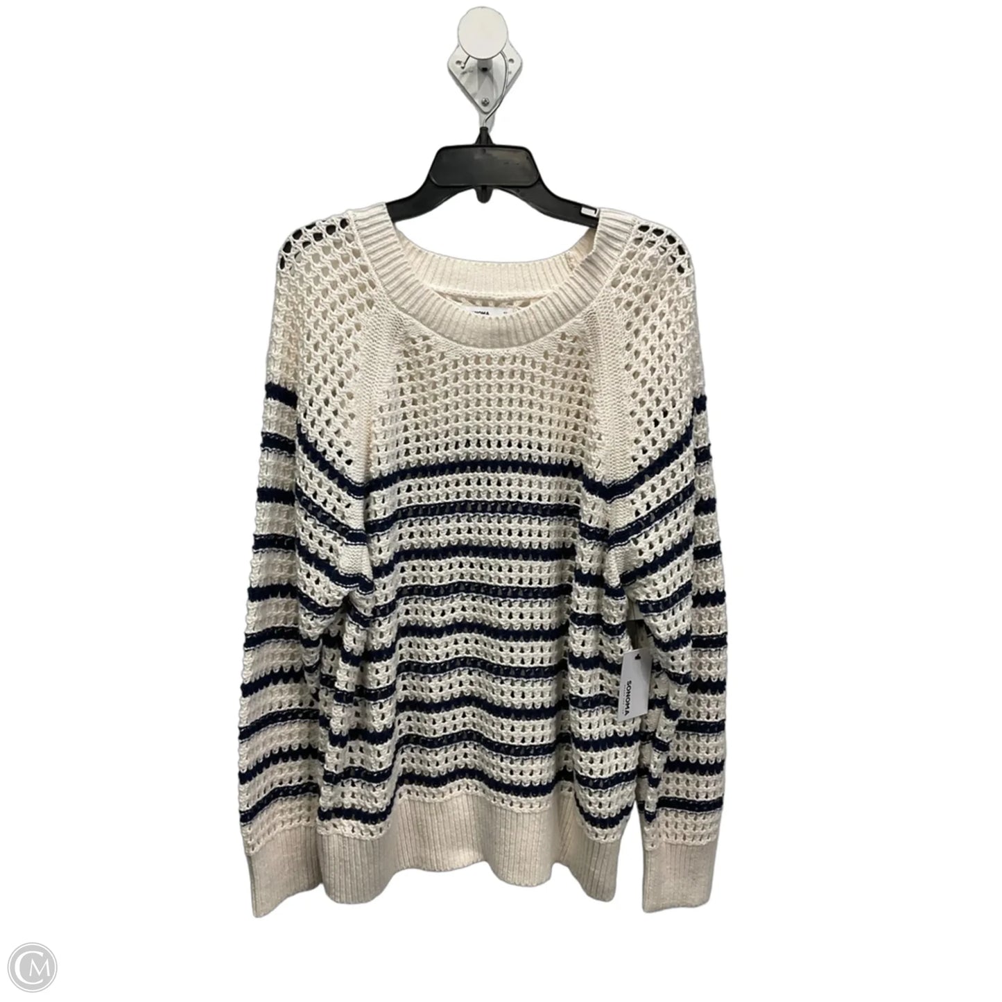 Sweater By Sonoma In Blue & White, Size: 1x