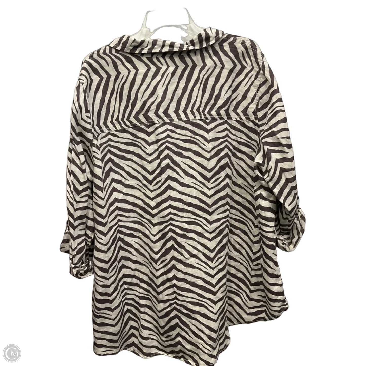 Blouse Long Sleeve By Tahari In Animal Print, Size: 2x