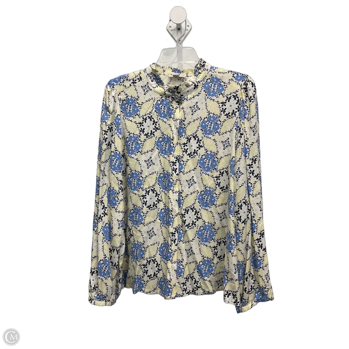 Blouse Long Sleeve By Loft In Floral Print, Size: L