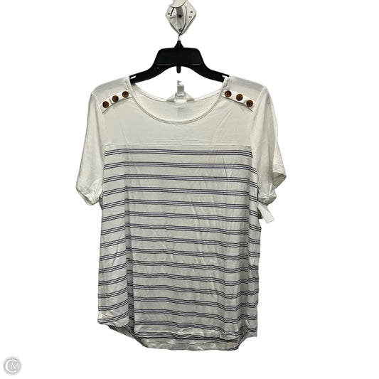 Top Short Sleeve By Market & Spruce In Blue & White, Size: L