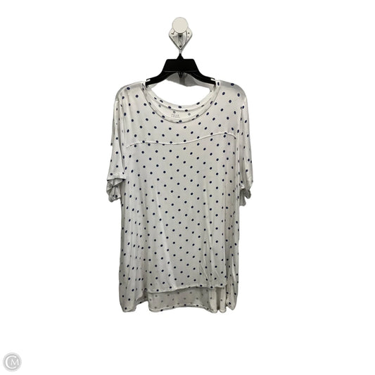 Top Short Sleeve By Falls Creek In Polkadot Pattern, Size: 2x