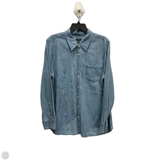 Blouse Long Sleeve By Talbots In Blue Denim, Size: Xl