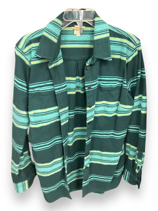 Jacket Shirt By Duluth Trading In Striped Pattern, Size: L