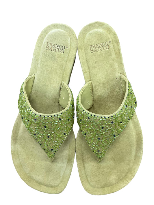 Green Sandals Flats Franco Sarto, Size 6.5