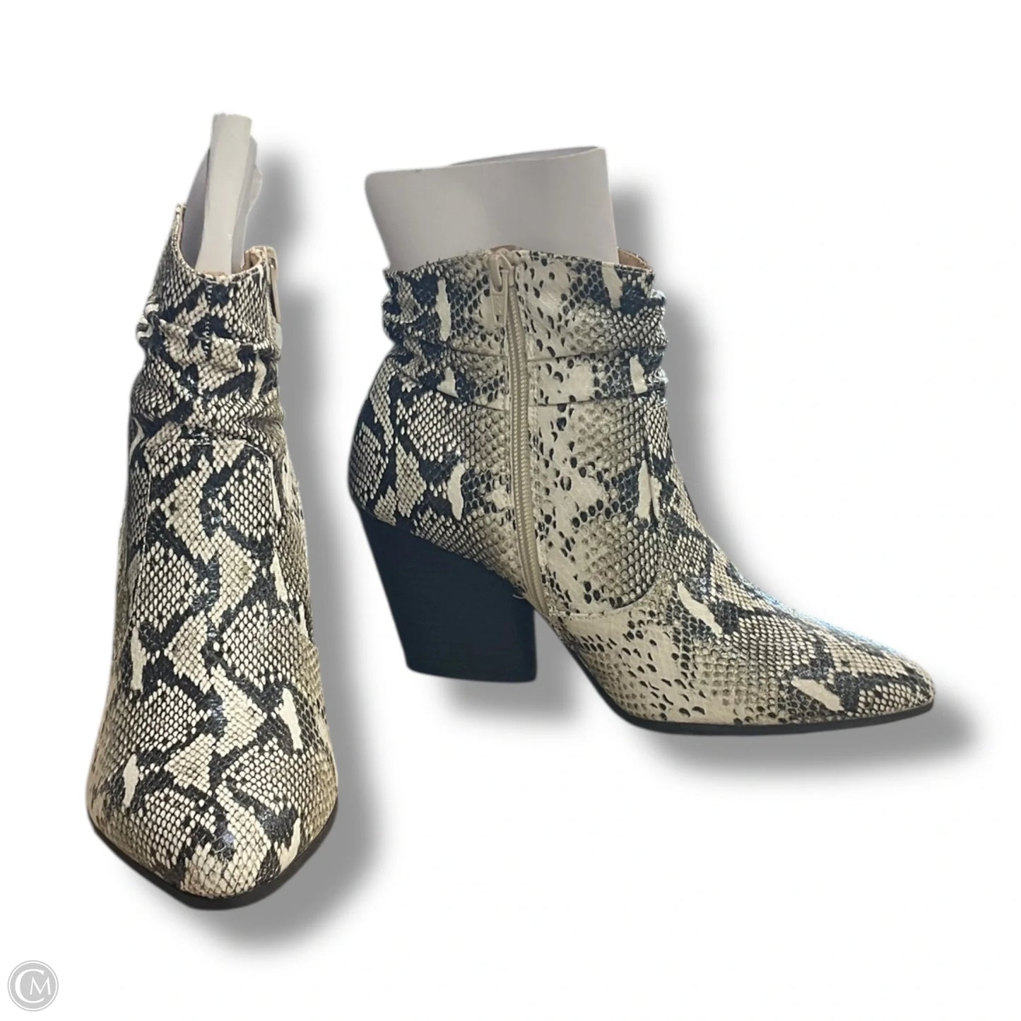 Boots Ankle Heels By Clothes Mentor In Snakeskin Print, Size: 8