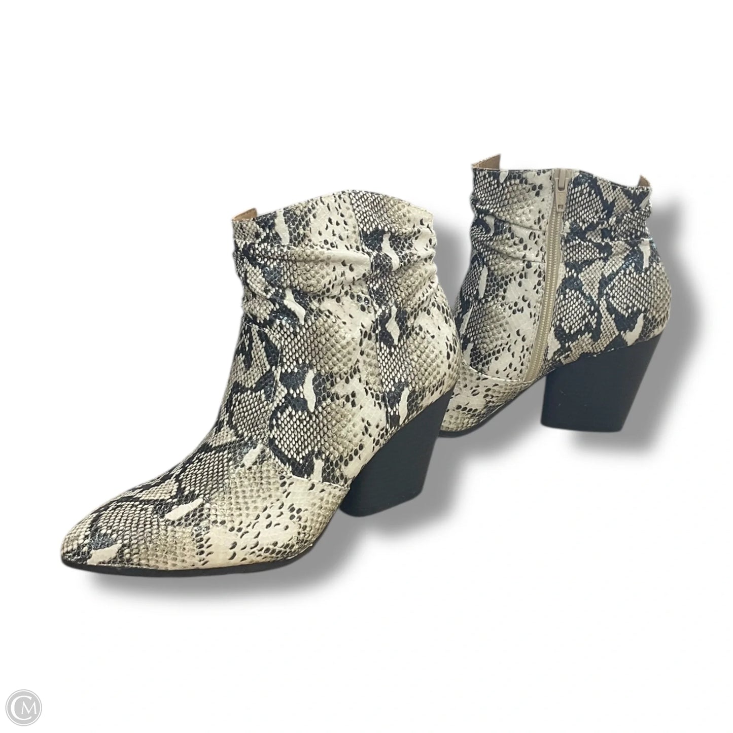 Boots Ankle Heels By Clothes Mentor In Snakeskin Print, Size: 8
