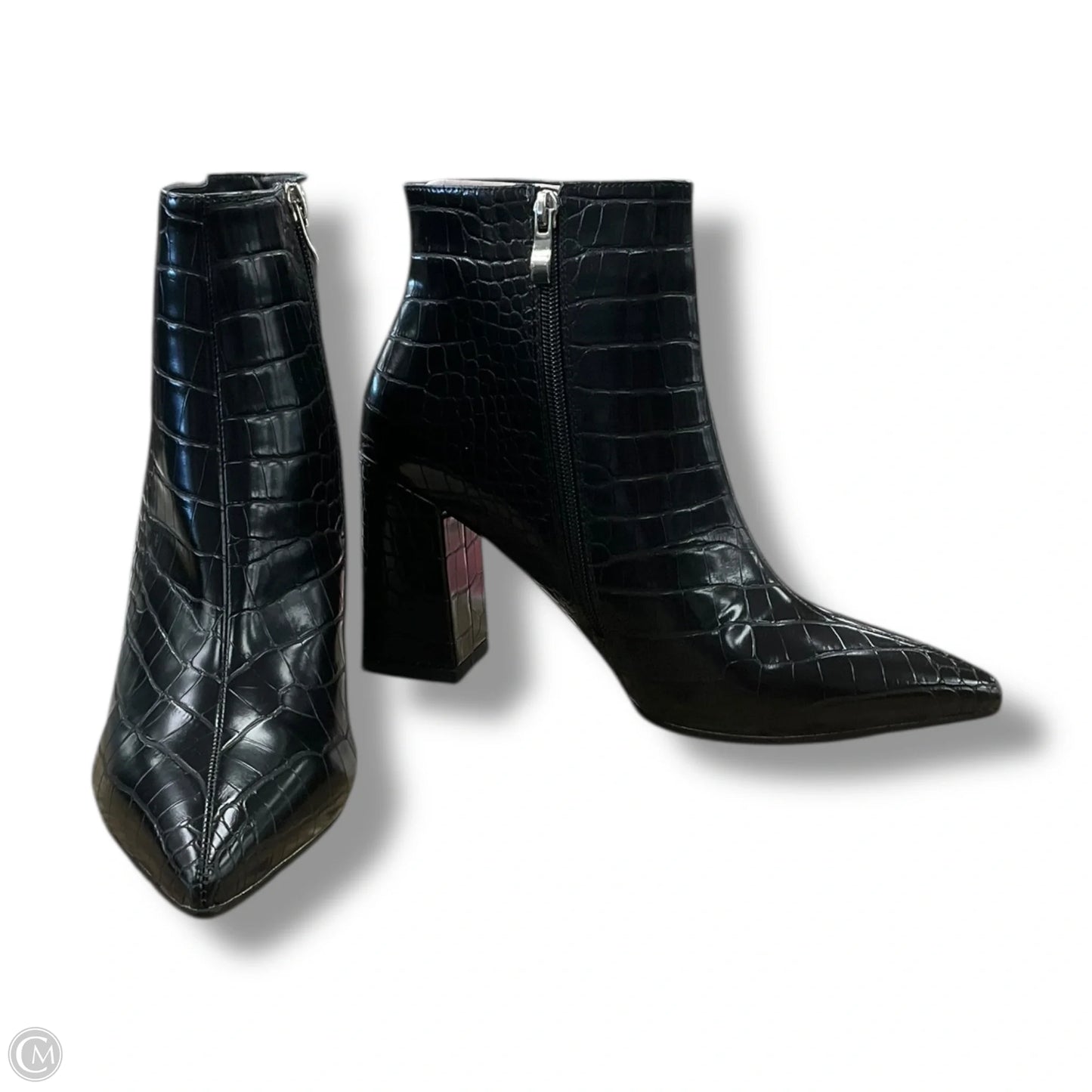 Boots Ankle Heels By Clothes Mentor In Black, Size: 9