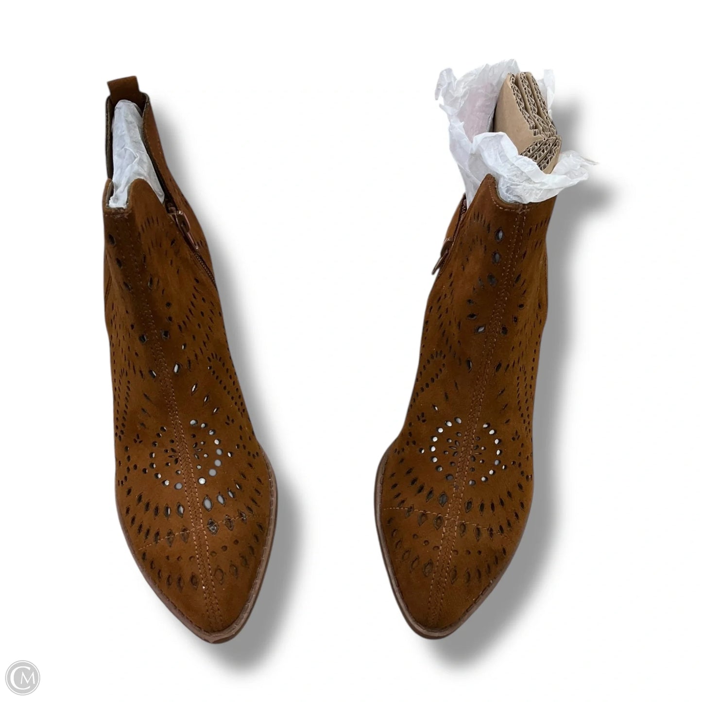 Boots Ankle Heels By Clothes Mentor In Brown, Size: 8