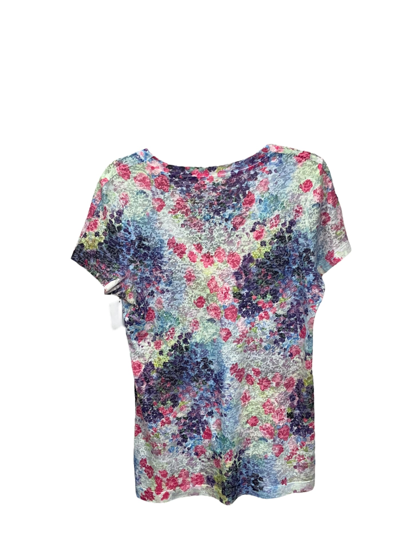 Top Short Sleeve By Exact Change In Floral Print, Size: M