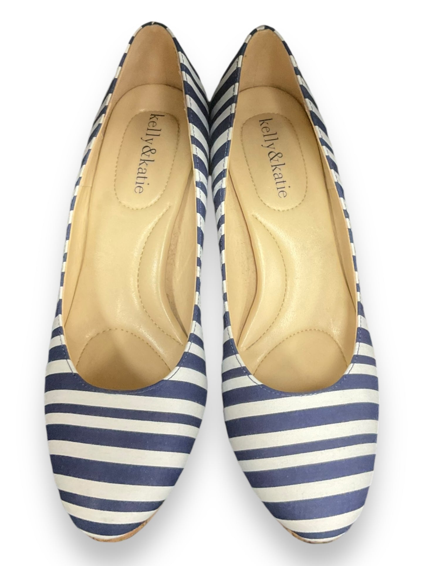 Shoes Heels Kitten By Kelly And Katie In Blue & White, Size: 7.5