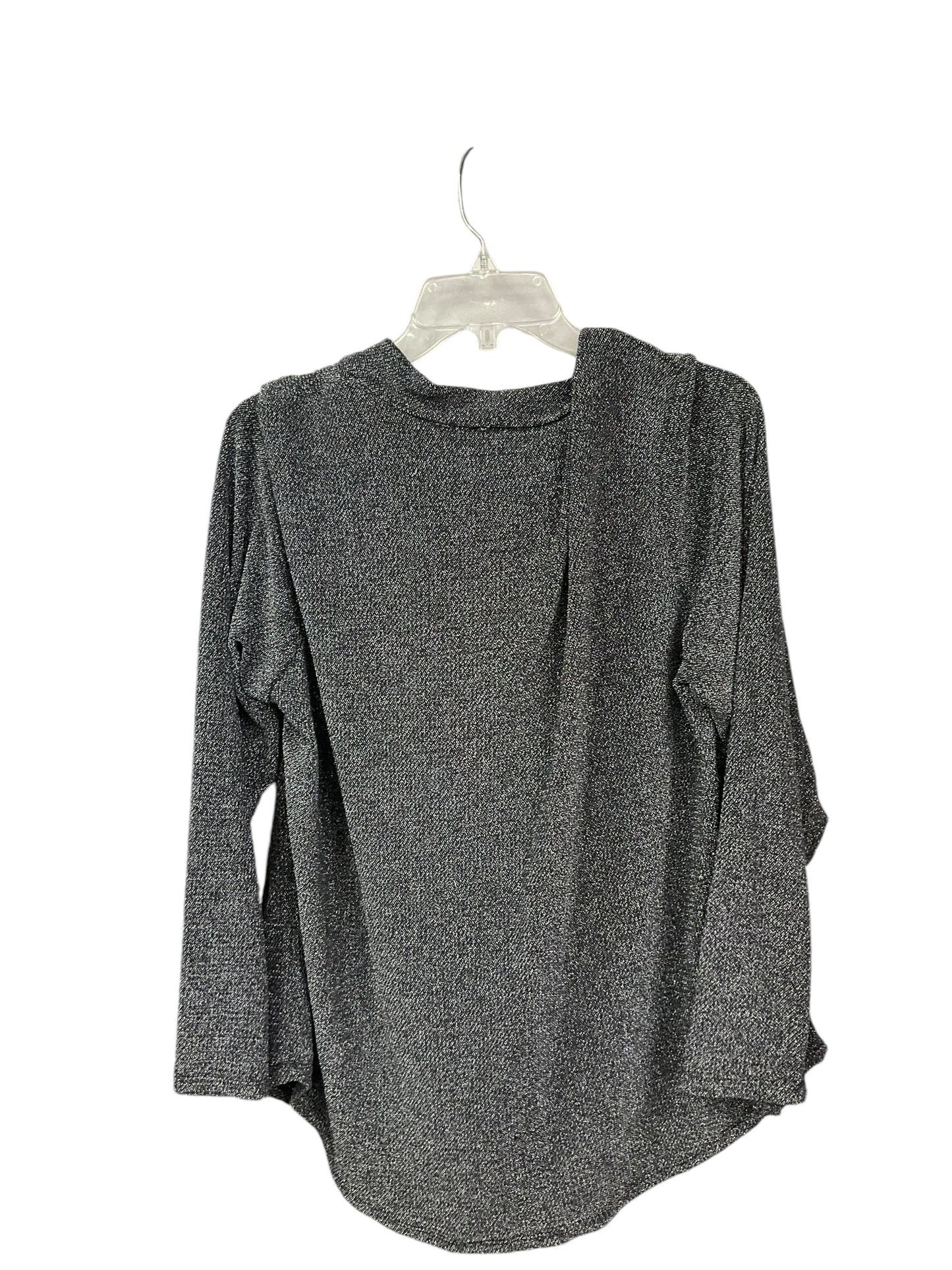 Blouse Long Sleeve By Grace In Silver, Size: 2x